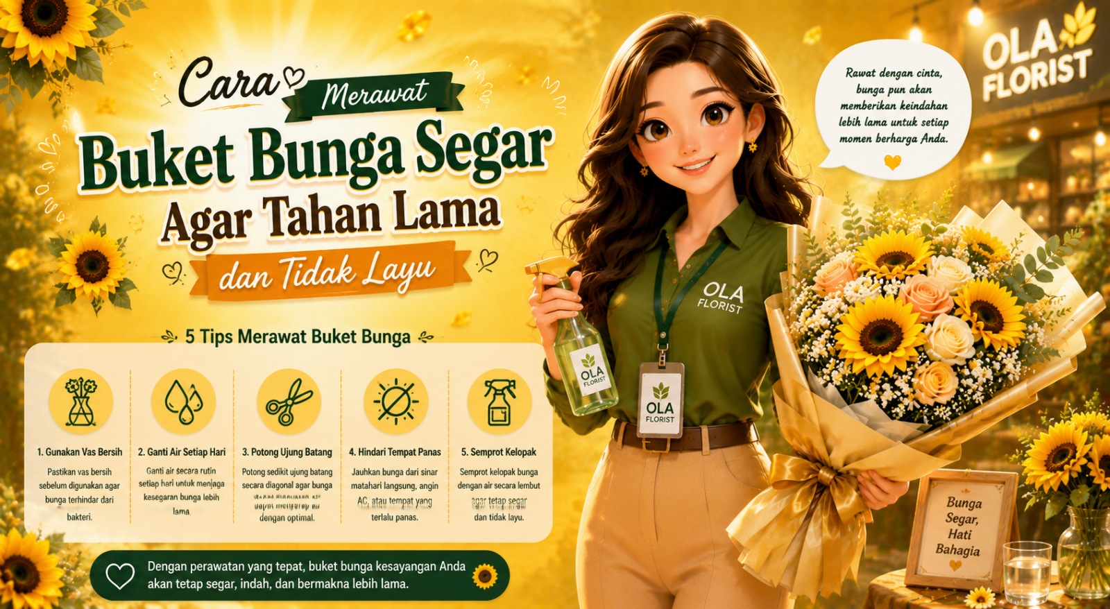 Cara Merawat Buket Bunga Segar Agar Tahan Lama dan Tidak Layu